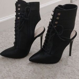 Stiletto Open Heel Closed Toe Boots